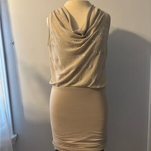 053D Guess creamy beige sheer Dress with gem stones